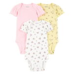Carter's Child of Mine Baby Girl Bodysuits, 3-Piece, Sizes Preemie-18 Months