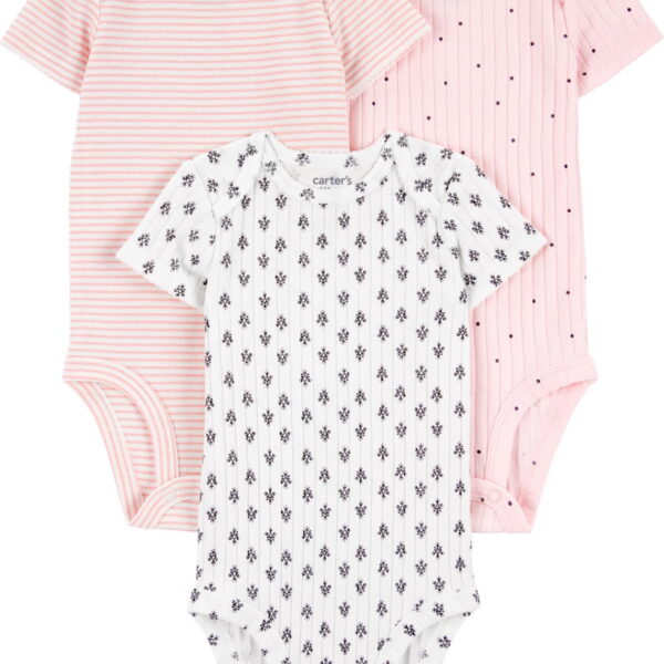 Carter's Child of Mine Baby Girl Bodysuits, 3-Piece, Sizes Preemie-18 Months