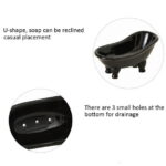 Ceramic Black Clawfoot Bathtub Bar Soap Dish for Bathroom Shower Decorative Soap Dish Sponge Holder Shower Bar Soap Tray Container for Bathroom, Kitchen Sink