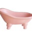 Ceramic Pink Clawfoot Bathtub Bar Soap Dish for Bathroom Shower Decorative Soap Dish Sponge Holder Shower Bar Soap Tray Container for Bathroom, Kitchen Sink