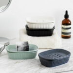 Ceramic Soap Dish, Kvago Self-draining Soap Holder, Double Layer Bar Soap Holder, Detachable Soap Dish Tray Draining Soap Dishes for Bathroom Shower Kitchen (5.31 x 3.66 x 1.49...