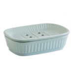 Ceramic Soap Dish, Kvago Self-draining Soap Holder, Double Layer Bar Soap Holder, Detachable Soap Dish Tray Draining Soap Dishes for Bathroom Shower Kitchen (5.31 x 3.66 x 1.49...