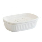 Ceramic Soap Dish, Kvago Self-draining Soap Holder, Double Layer Bar Soap Holder, Detachable Soap Dish Tray Draining Soap Dishes for Bathroom Shower Kitchen (5.31 x 3.66 x 1.49...