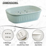 Ceramic Soap Dish, Kvago Self-draining Soap Holder, Double Layer Bar Soap Holder, Detachable Soap Dish Tray Draining Soap Dishes for Bathroom Shower Kitchen (5.31 x 3.66 x 1.49...