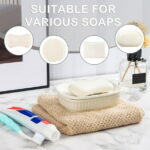 Ceramic Soap Dish, Kvago Self-draining Soap Holder, Double Layer Bar Soap Holder, Detachable Soap Dish Tray Draining Soap Dishes for Bathroom Shower Kitchen (5.31 x 3.66 x 1.49...