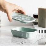 Ceramic Soap Dish, Kvago Self-draining Soap Holder, Double Layer Bar Soap Holder, Detachable Soap Dish Tray Draining Soap Dishes for Bathroom Shower Kitchen (5.31 x 3.66 x 1.49...