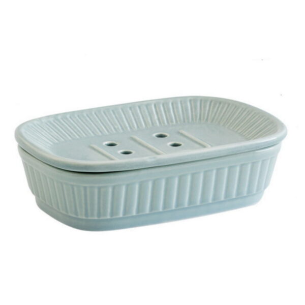 Ceramic Soap Dish, Kvago Self-draining Soap Holder, Double Layer Bar Soap Holder, Detachable Soap Dish Tray Draining Soap Dishes for Bathroom Shower Kitchen (5.31 x 3.66 x 1.49...