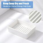 Ceramic Soap Dish, Minimalist Soap Holder with Higher Draining Ridges (Black)