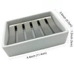 Ceramic Soap Dish Stainless Steel Soap Holder for Bathroom and Shower Double Layer Draining Soap Box by Lofekea