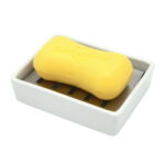 Ceramic Soap Dish Stainless Steel Soap Holder for Bathroom and Shower Double Layer Draining Soap Box by Lofekea