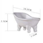 Ceramic White Clawfoot Bathtub Bar Soap Dish for Bathroom Shower Decorative Soap Dish Sponge Holder Shower Bar Soap Tray Container for Bathroom, Kitchen Sink