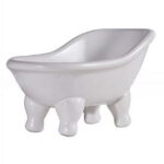Ceramic White Clawfoot Bathtub Bar Soap Dish for Bathroom Shower Decorative Soap Dish Sponge Holder Shower Bar Soap Tray Container for Bathroom, Kitchen Sink