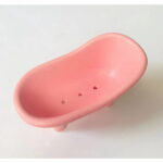 Ceramic White Clawfoot Bathtub Bar Soap Dish for Bathroom Shower Decorative Soap Dish Sponge Holder Shower Bar Soap Tray Container for Bathroom, Kitchen Sink