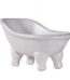Ceramic White Clawfoot Bathtub Bar Soap Dish for Bathroom Shower Decorative Soap Dish Sponge Holder Shower Bar Soap Tray Container for Bathroom, Kitchen Sink