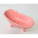 Ceramic White Clawfoot Bathtub Bar Soap Dish for Bathroom Shower Decorative Soap Dish Sponge Holder Shower Bar Soap Tray Container for Bathroom, Kitchen Sink