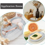 Ceramics Soap Dish for Shower Soap Holder Non-Slip Soap Saver Case Box Container Soap Bar Saver Tray Sea Green Marble Textures Oval Soap Tray for Sponge Bathroom Kitchen Sink...