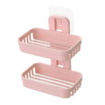 Cheers US Shower Soap Holder, Soap Dish with Draining Wall Mounted Bar Soap Holder, Adhesive Soap Saver Box Case for Shower Wall,Bathroom,Sink,Tub,Waterfall, Drill-Free