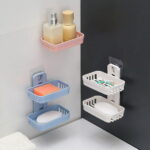 Cheers US Shower Soap Holder, Soap Dish with Draining Wall Mounted Bar Soap Holder, Adhesive Soap Saver Box Case for Shower Wall,Bathroom,Sink,Tub,Waterfall, Drill-Free