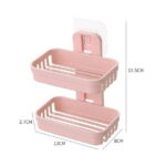 Cheers US Shower Soap Holder, Soap Dish with Draining Wall Mounted Bar Soap Holder, Adhesive Soap Saver Box Case for Shower Wall,Bathroom,Sink,Tub,Waterfall, Drill-Free