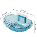 Clear Wall Mounted Soap Dish, Sturdy Plastic, No Drilling, Bathroom Organization