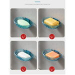 Clear Wall Mounted Soap Dish, Sturdy Plastic, No Drilling, Bathroom Organization