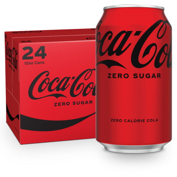 Coca-Cola Zero Sugar Sugar-Free Soda Pop, 12 fl oz Cans, 24 Pack