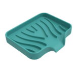 COFEST Home Decoration,Silicone Bathroom Soap Dishes with Drain Spout-Bathroom and Kitchen Sink Organizer,Sponge Holder,Dish Soap Tray,Perfect for Dispenser,Black,