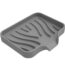 COFEST Home Decoration,Silicone Bathroom Soap Dishes with Drain Spout-Bathroom and Kitchen Sink Organizer,Sponge Holder,Dish Soap Tray,Perfect for Dispenser,Gray,