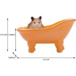 Coolmade 1 Piece 5.6"Ceramic Mini Clawfoot Bathtub Soap Dish Decortative Soap Dish Small Planter Makeup Organizer Container Hamster Bathtub (Orange)