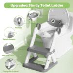 COOSEYA Potty Training Seat , Potty Training Toilet for Kids , Toddler Toilet Seat with Ladder, Children 12+ Months(Frog/Grey)