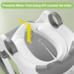 COOSEYA Potty Training Seat , Potty Training Toilet for Kids , Toddler Toilet Seat with Ladder, Children 12+ Months(Frog/Grey)