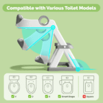 COOSEYA Potty Training Seat , Potty Training Toilet for Kids , Toddler Toilet Seat with Ladder, Children 12+ Months(Frog/Grey)