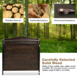 Costway 3 Drawer Baby Changing Table Infant Diaper Changing Station Wood with Safety Belt Brown