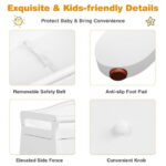 Costway 3 Drawer Baby Changing Table Infant Diaper Changing Station Wood with Safety Belt White