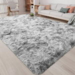CozyDesg 5ft x 8ft Area Rugs, Soft Fluffy Area Rugs Floor Mat Floor Rugs for Living Room Bedroom Modern Decor Carpet, Light Gray