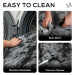 CozyDesg 5ft x 8ft Area Rugs, Soft Fluffy Area Rugs Floor Mat Floor Rugs for Living Room Bedroom Modern Decor Carpet, Dark Gray