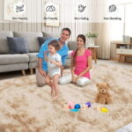 CozyDesg 8ft x 10ft Area Rugs, Soft Fluffy Area Rugs Floor Mat Floor Rugs for Living Room Bedroom Modern Decor Carpet, Camel