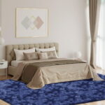CozyDesg 8ft x 10ft Area Rugs, Soft Fluffy Area Rugs Floor Mat Floor Rugs for Living Room Bedroom Modern Decor Carpet,Navy Blue