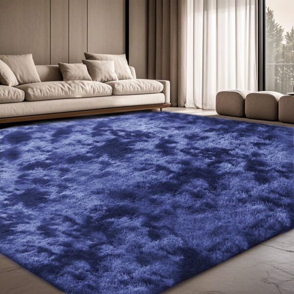 CozyDesg 8ft x 10ft Area Rugs, Soft Fluffy Area Rugs Floor Mat Floor Rugs for Living Room Bedroom Modern Decor Carpet,Navy Blue