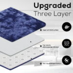 CozyDesg 8ft x 10ft Area Rugs, Soft Fluffy Area Rugs Floor Mat Floor Rugs for Living Room Bedroom Modern Decor Carpet,Navy Blue