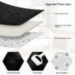CozyDesg 8ft x 10ft Area Rugs, Soft Fluffy Area Rugs Floor Mat Floor Rugs for Living Room Bedroom Modern Decor Carpet, Black