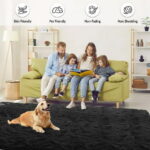 CozyDesg 8ft x 10ft Area Rugs, Soft Fluffy Area Rugs Floor Mat Floor Rugs for Living Room Bedroom Modern Decor Carpet, Black