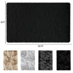 CozyDesg 8ft x 10ft Area Rugs, Soft Fluffy Area Rugs Floor Mat Floor Rugs for Living Room Bedroom Modern Decor Carpet, Black