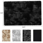 CozyDesg 9ft x 12ft Area Rugs, Soft Fluffy Area Rugs Floor Mat Floor Rugs for Living Room Bedroom Modern Decor Carpet,Black Gray