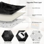 CozyDesg 9ft x 12ft Area Rugs, Soft Fluffy Area Rugs Floor Mat Floor Rugs for Living Room Bedroom Modern Decor Carpet,Black Gray
