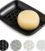 CozyNestFinds Soap Dish for Shower, Bar Soap Holder, Ceramic Soap Dishes for Bar Soap, Sponge Holder Soap Saver Soap Tray for Bathroom Kitchen Sink, 5.5 Inch, Black