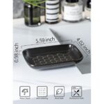 CozyNestFinds Soap Dish for Shower, Bar Soap Holder, Ceramic Soap Dishes for Bar Soap, Sponge Holder Soap Saver Soap Tray for Bathroom Kitchen Sink, 5.5 Inch, Black