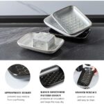 CozyNestFinds Soap Dish for Shower, Bar Soap Holder, Ceramic Soap Dishes for Bar Soap, Sponge Holder Soap Saver Soap Tray for Bathroom Kitchen Sink, 5.5 Inch, Black