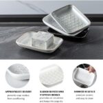 CozyNestFinds Soap Dish for Shower, Bar Soap Holder, Ceramic Soap Dishes for Bar Soap, Sponge Holder Soap Saver Soap Tray for Bathroom Kitchen Sink, 5.5 Inch, White