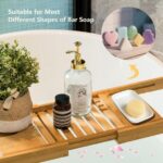 CozyNestFinds Soap Dish for Shower, Bar Soap Holder, Ceramic Soap Dishes for Bar Soap, Sponge Holder Soap Saver Soap Tray for Bathroom Kitchen Sink, 5.5 Inch, White